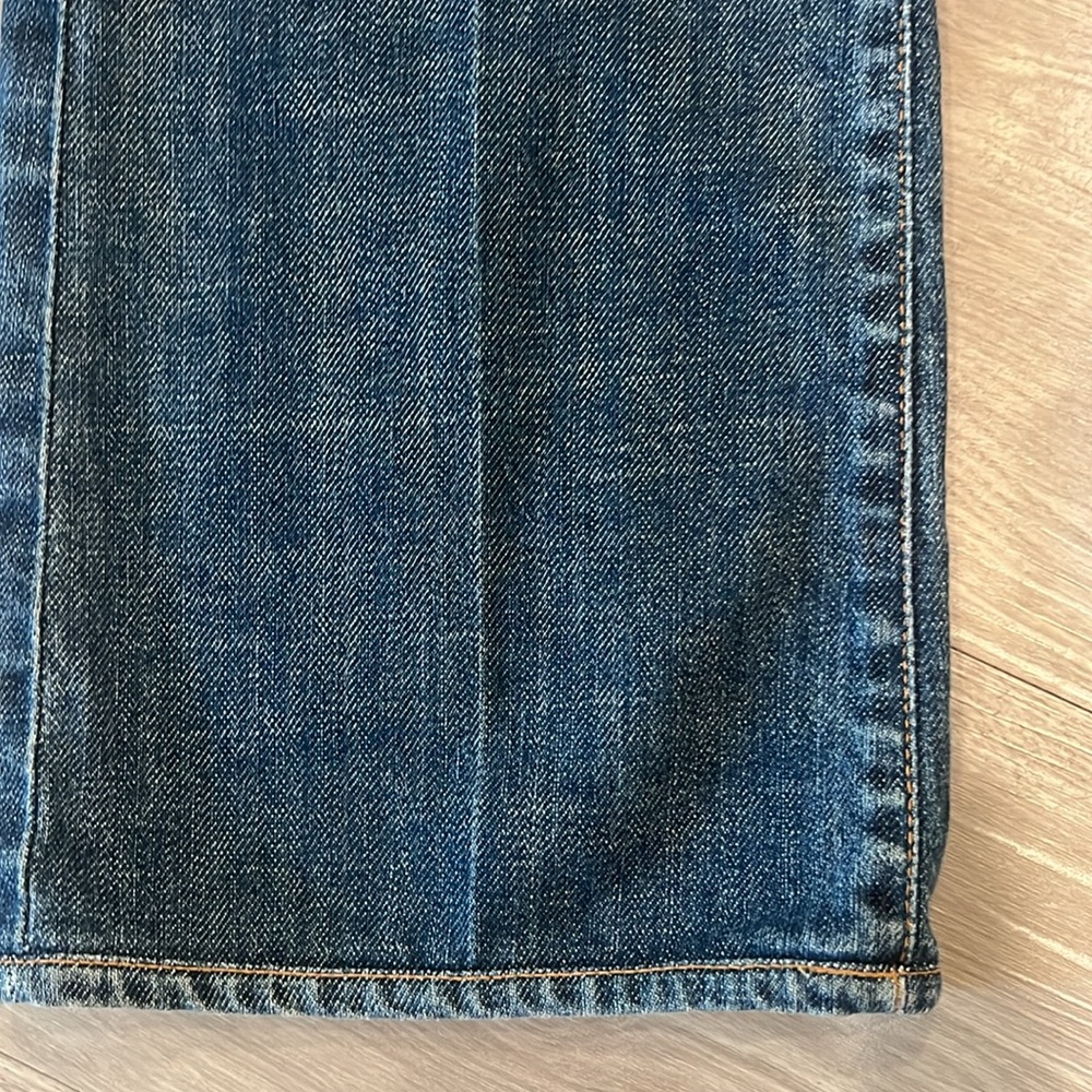 7 For All Mankind Bootcut Jeans Dark Wash Low Rise Womens Sz 27 - Picture 4 of 10